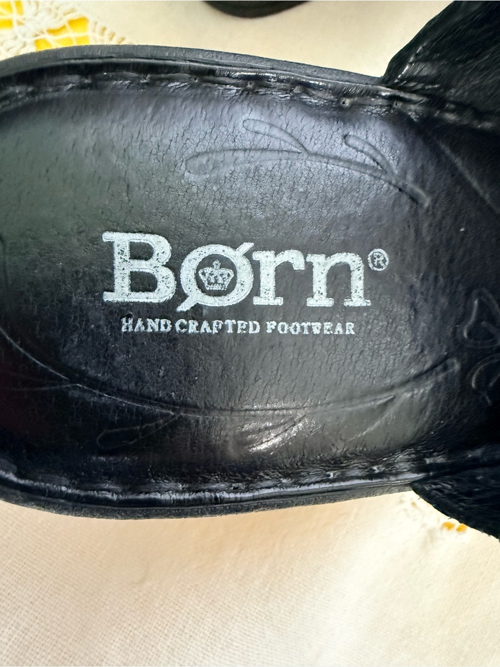 Børn Black Leather Peep Toe Wedge Mules Clogs Size 10M - Picture 7 of 11